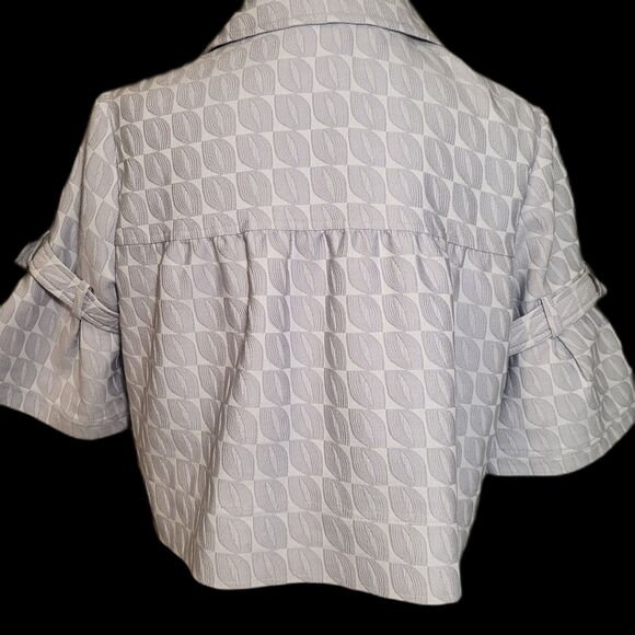 Elle Cropped Gray Pea Coat MEDIUM - Picture 4 of 9